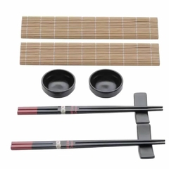 Conjunto 8 Peças Para Sushi De Ceramica e Bambu CAIXA/6