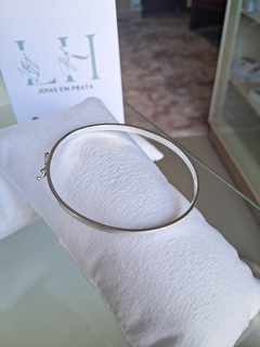 Bracelete liso 3mm fio quadrado - Lethycya Joias em Prata