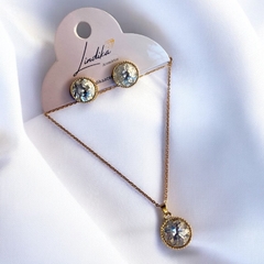 Conjunto Colar e Brincos Esfera Pedra - loja online