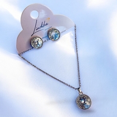Conjunto Colar e Brincos Pedra Esfera - loja online