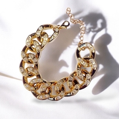 Pulseira Elos M c/ Strass Abs - Lindika
