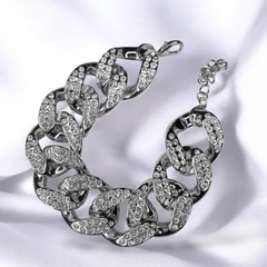 Pulseira Elos G c/Strass em Abs - Lindika