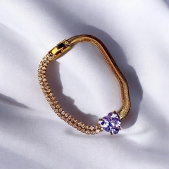 Pulseira Strass e Malha Coração Zircônia na internet