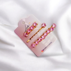 Kit Grampos Dourado com Strass Color - comprar online