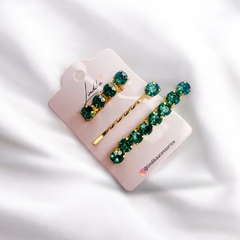Kit Grampos Dourado com Strass Color - loja online