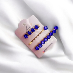 Kit Grampos Dourado com Strass Color - Lindika