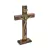 Crucifixo Madeira Frisada 26cm Mesa c/ Medalha São Bento Acrílico Mesclado - comprar online