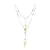 Colar Terço Cristal Vidro Redondo 6 mm Branco Dourado Nossa Sra Aparecida