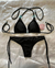 Bikini Triangulo Negra Con Detalles En Celeste Sexy - comprar online