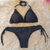Bikini Triagulo Brillante Con Detalles Rosas Sexy Y Vedetina - comprar online