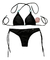 Bikini Triangulo Negra Con Detalles En Celeste Sexy