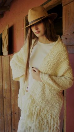 Chal algodón en lana merino
