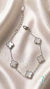 Pulseira trevo branco aço inoxidável