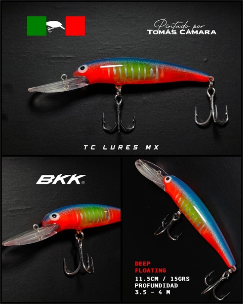 Señuelo Jerkbait TC LURES MX TC24 Rojo con verde atigrado espalda azul - comprar en línea