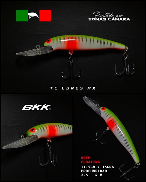 Señuelo Jerkbait TC LURES MX TC24 Blanco atigrado pecho naranja - comprar en línea