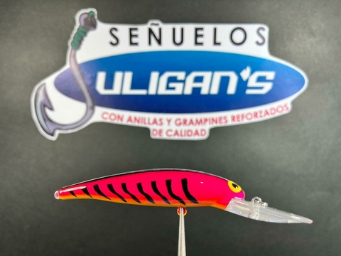 Señuelo Jerkbait JULIGAN'S 2.4 Rosa con negro rayado