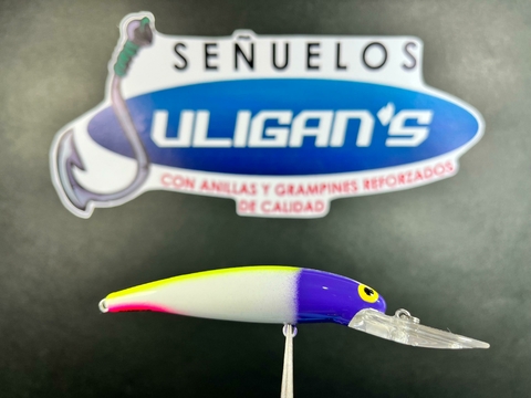 Señuelo Jerkbait JULIGAN'S 2.4 Blanco cabeza azul