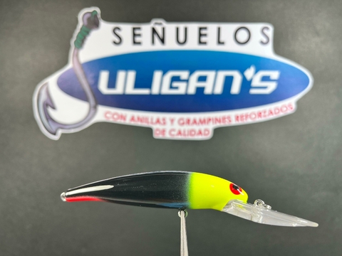Señuelo Jerkbait JULIGAN'S 2.4 Negro cabeza amarilla