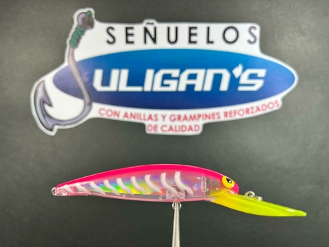 Señuelo Jerkbait JULIGAN'S 2.4 Rosa paleta amarilla