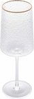 Taça de Vinho de Cristal Ecológico Martelado com Fio de Ouro Petra 500ml - Lyor - O PINHEIRÃO