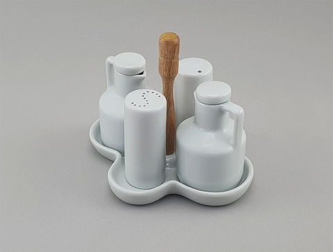 Jogo Galheteiro Reto Porcelana