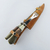 Juego de cuchillo, tenedor y chaira de 16 cm en acero inoxidable, con mangos decorativos.
