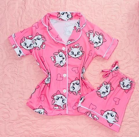 Pijama americano infantil gatinha