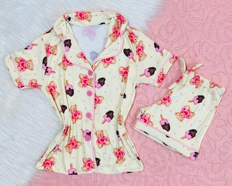 Pijama americano infantil amarelo