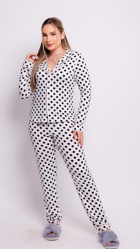 Pijama adulto poá