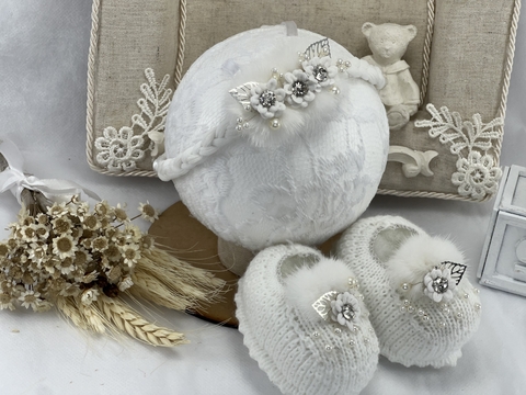 Kit sapatinho e tiara RN