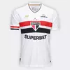Manto tricolor São Paulo 25/26 Home, camiseta de futebol com detalhes em vermelho e branco, tecido premium New Balance. Ideal para colecionadores e torcedores apaixonados.