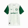Manto branco do Palmeiras 2025, modelo away da Puma, com mangas verdes e detalhes inspirados na tradição alviverde. Uniforme especial para torcedores e colecionadores exigentes