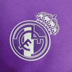 Camisa Retrô Real Madrid II 2017/2018 manga longa - Adidas Masculina - Roxa com detalhes em branca - Suprema Esportes | Camisas de Time
