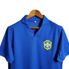 Camisa Seleção Brasileira Retrô II 57/62 Torcedor Masculina - Azul com detalhes no brasão da CBD - Suprema Esportes | Camisas de Time