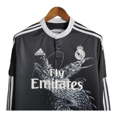 Camisa Retrô Real Madrid 2014 manga longa - Masculina Adidas - Preta com detalhes em branco na internet