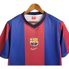 Camisa Retrô Barcelona I 98/99 - Masculina Nike - Azul e vermelha na internet