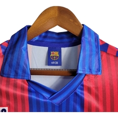 Imagem do Camisa Retrô Barcelona I 1992 manga longa - Masculina Meyba - Azul e vermelha