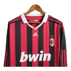 Camisa Retrô AC Milan I 2009/2010 manga longa - Masculina Adidas - Preta e vermelha com detalhes em branco na internet