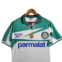 Camisa Retrô Palmeiras II 1996 - Reebok Masculina - Branca com detalhes em verde com patrocínio Parmalat - comprar online