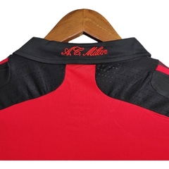 Camisa Retrô AC Milan I 2007/2008 manga longa - Masculina Adidas - Vermelha e preta