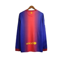 Camisa Retrô Barcelona I 12/13 manga longa - Masculina Nike - Azul com detalhes em vermelho - comprar online