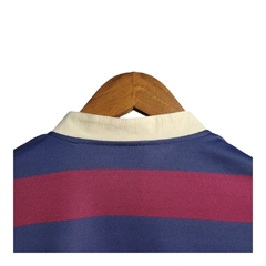 Camisa Retrô Newcastle 1995/1996 manga longa - Adidas Masculina - Vinho com listras em azul e detalhes em branco