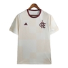 Camisa Flamengo Pré Jogo 2024 - Torcedor Adidas Masculina - Branca com detalhes em bege e vinho