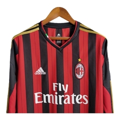 Camisa Retrô AC Milan 2013/2014 manga longa - Masculina Adidas - Preta e vermelha com detalhes em dourado na internet