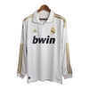 Camisa Retrô Real Madrid I 2011/2012 manga longa - Adidas Masculina - Branca com detalhes em dourado