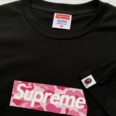 Playera supreme x bape pink black tee en internet