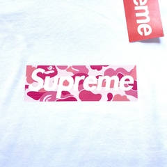 Playera supreme x bape pink white - comprar en línea