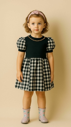 Vestido infantil em flanela xadrez - comprar online