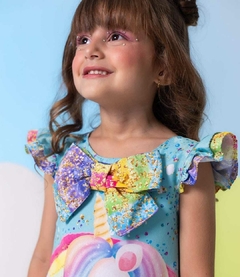 VESTIDO UNICÓRNIO 3D + TIARA na internet