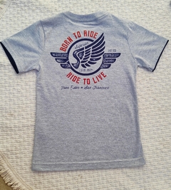 Imagem do T-shirt Masculina Aviação - cinza mescla
